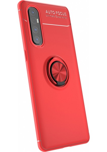 Oppo Reno 3 Pro Kılıf Yüzüklü Manyetik Ravel Silikon