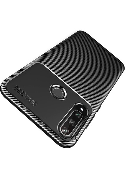 Huawei Y6P Kılıf Karbon Desenli Lux Negro Silikon