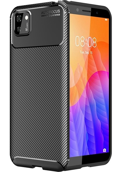 Huawei Y5P Kılıf Karbon Desenli Lux Negro Silikon