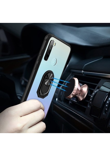 Xiaomi Redmi Note 8 Kılıf Silikon Kenarlı Yüzüklü Manyetik Mola Kapak indirimleri