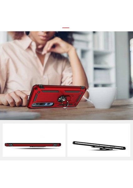 Xiaomi Mi Note 10 Kılıf Ultra Korumalı Yüzüklü Manyetik Vega Kapak