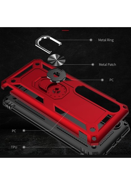 Xiaomi Mi Note 10 Kılıf Ultra Korumalı Yüzüklü Manyetik Vega Kapak