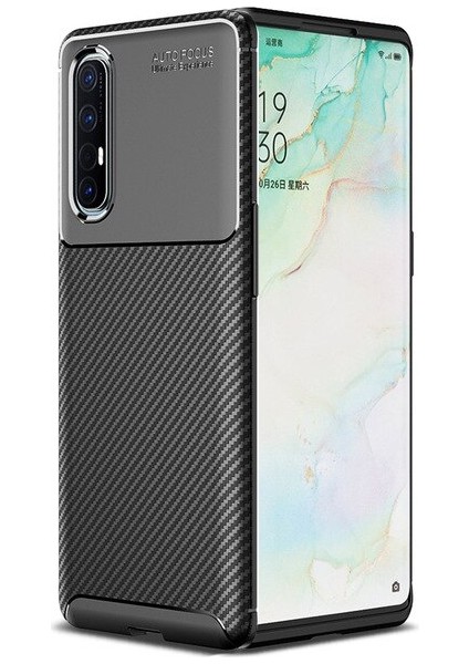Oppo Reno 3 Pro Kılıf Karbon Desenli Lux Negro Silikon