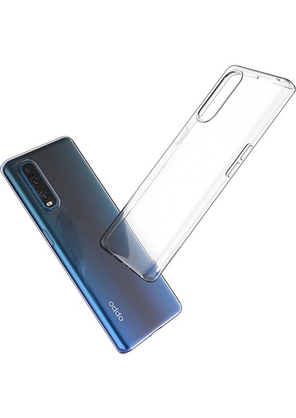 Oppo A91 Kılıf Ultra Ince Şeffaf Silikon