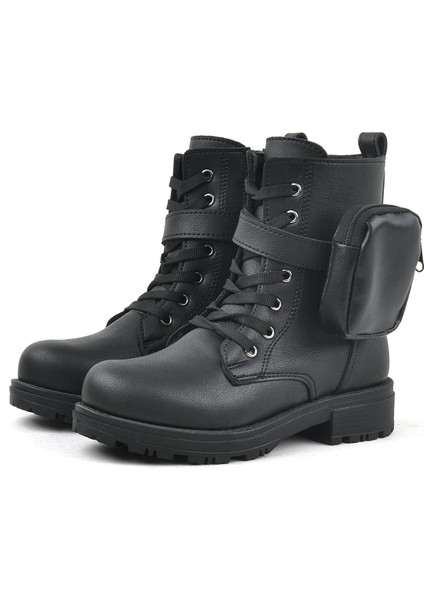 Siyah Fermuarlı Bağcıklı Cüzdanlı Kız Çocuk Bot fırsatları