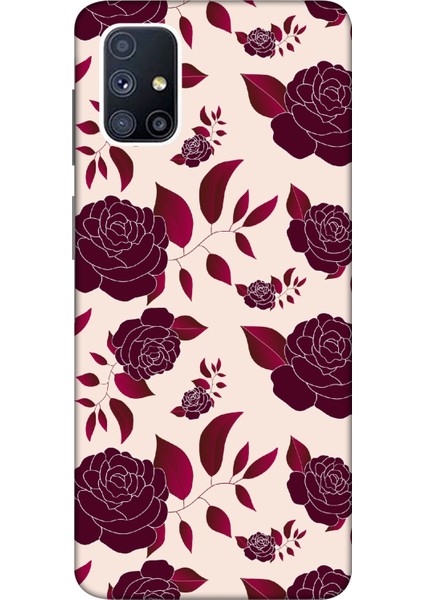 Deste Samsung Galaxy M51 Kılıf Güller Baskılı Desenli Silikon Kılıf A++-8278