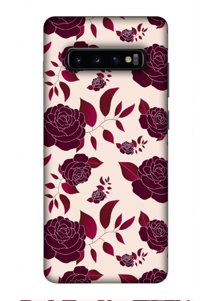Deste Samsung Galaxy S10 Plus Kılıf Güller Baskılı Desenli Silikon Kılıf A++-8278