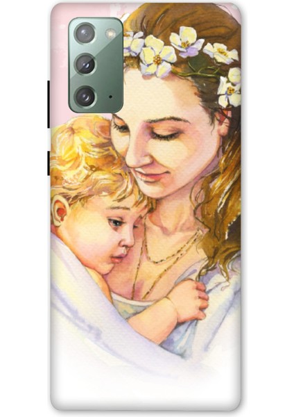 Deste Samsung Galaxy Note 20 Kılıf Anne Çocuk Baskılı Desenli Silikon Kılıf A++-8019