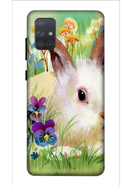 Deste Samsung Galaxy A71 Kılıf Tavşan Baskılı Desenli Silikon Kılıf A++-8265