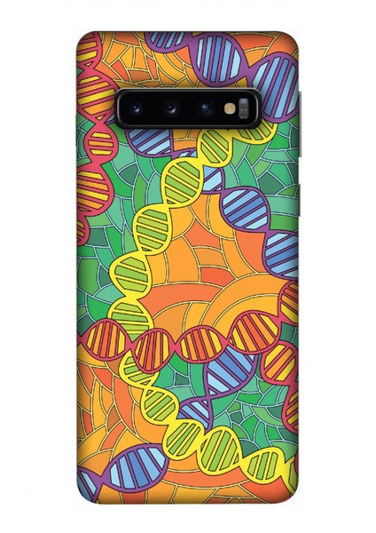 Deste Samsung Galaxy S10 Kılıf Dna Baskılı Desenli Silikon Kılıf A++-8113