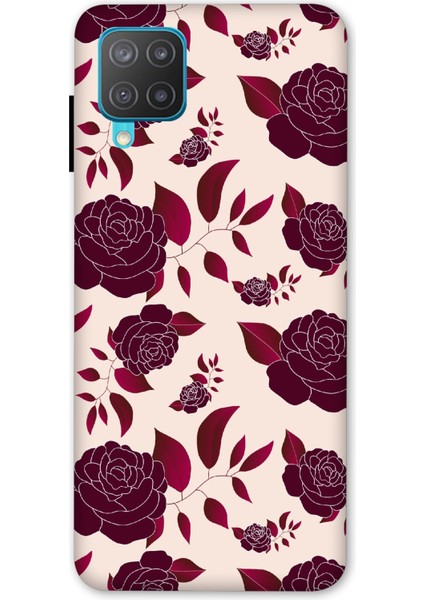 Deste Samsung Galaxy M12 Kılıf Güller Baskılı Desenli Silikon Kılıf A++-8278