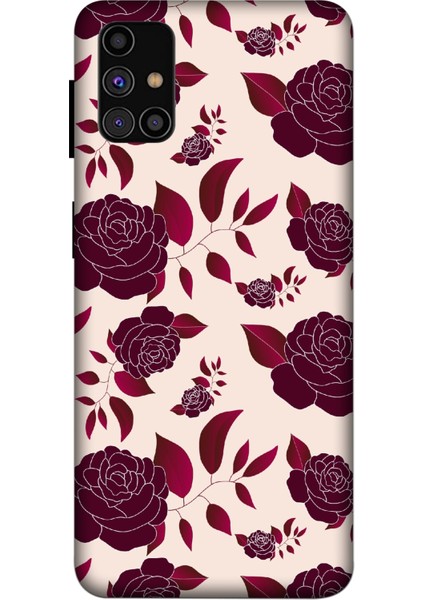 Deste Samsung Galaxy M31S Kılıf Güller Baskılı Desenli Silikon Kılıf A++-8278