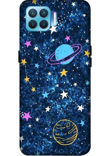 Oppo Reno 4 Lite Kılıf Baskılı Gezegen Yıldız Desenli Zipax A++ Silikon - 8854