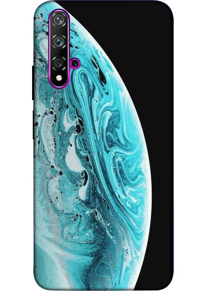 Huawei Nova 5t Kılıf Baskılı Renkli Dünya Desenli Zipax A++ Silikon - 8878