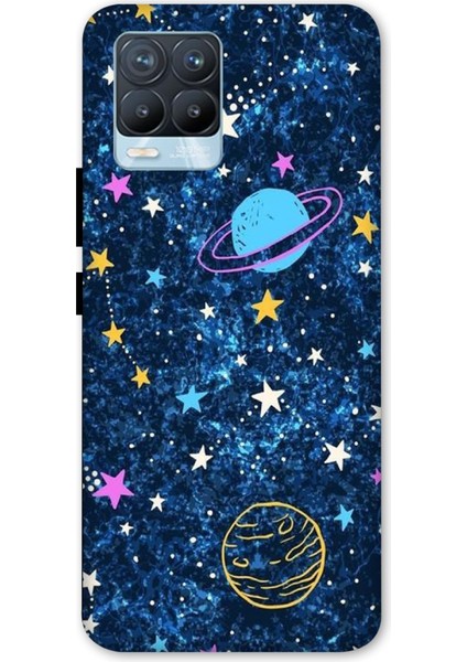 Oppo Realme 8 Pro Kılıf Baskılı Gezegen Yıldız Desenli Zipax A++ Silikon - 8854