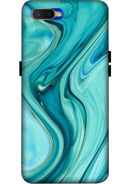 Oppo RX17 Neo Kılıf Baskılı Turkuaz Desenli Zipax A++ Silikon - 8879