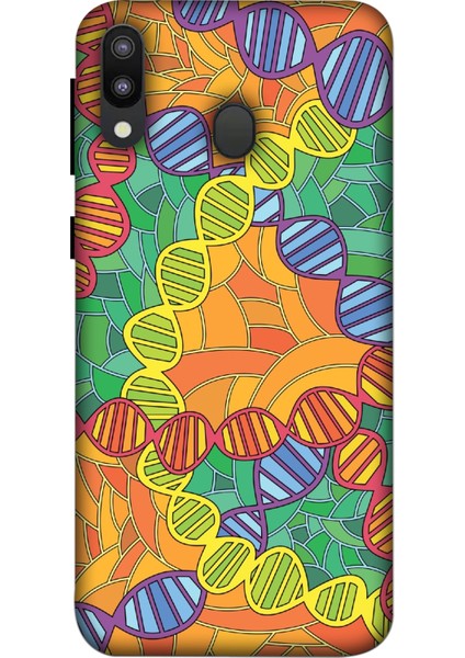 Deste Samsung Galaxy M10 Kılıf Dna Baskılı Desenli Silikon Kılıf A++-8113