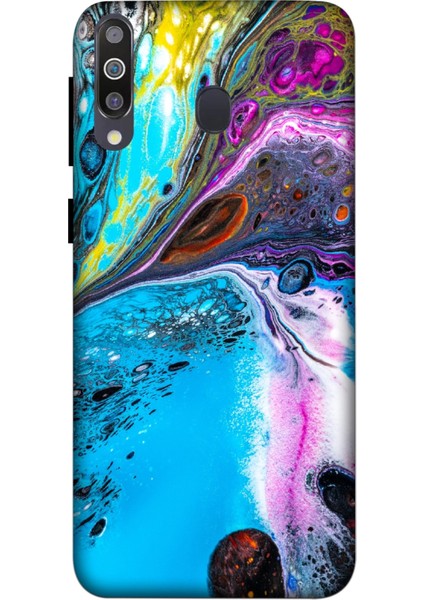 Deste Samsung Galaxy M30 Kılıf Mermer Baskılı Desenli Silikon Kılıf A++-8159