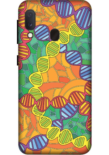 Deste Samsung Galaxy A20E Kılıf Dna Baskılı Desenli Silikon Kılıf A++-8113