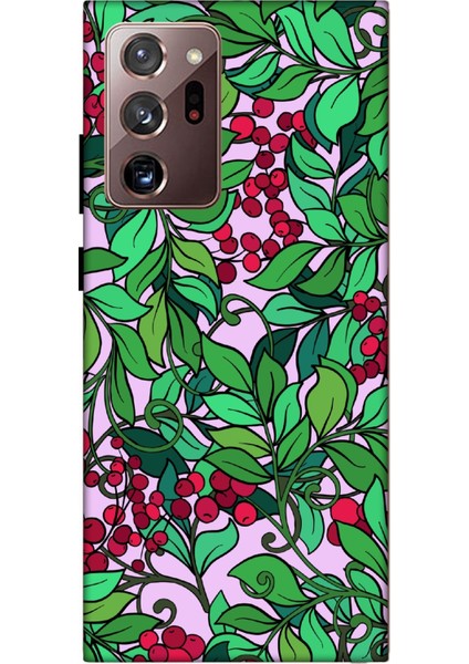 Samsung Galaxy Note 20 Ultra Kılıf Baskılı Yapraklar Desenli Zipax A++ Silikon - 8527