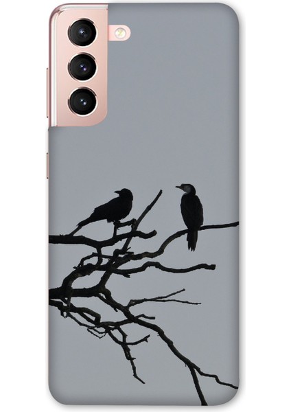 Deste Samsung Galaxy S21 Kılıf Kuşlar Baskılı Desenli Silikon Kılıf A++-8011
