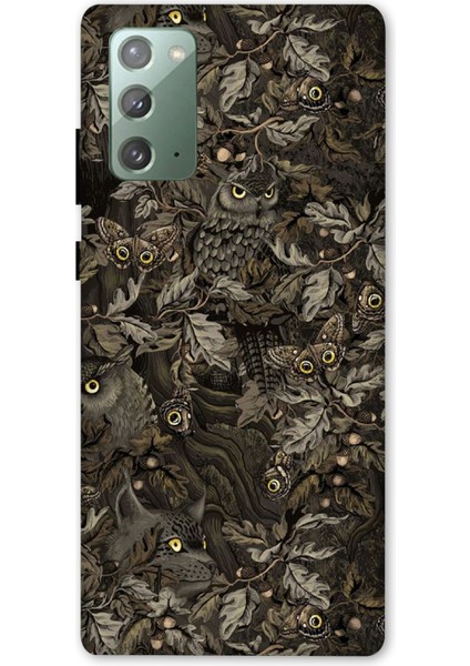 Deste Samsung Galaxy Note 20 Kılıf Baykuşlar Baskılı Desenli Silikon Kılıf A++-8070