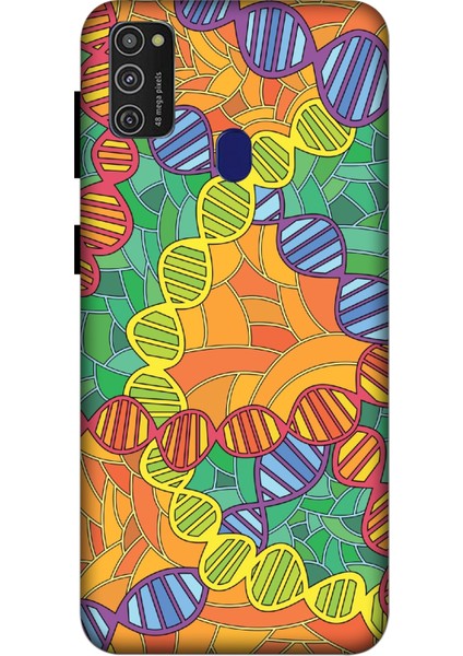 Deste Samsung Galaxy M21 Kılıf Dna Baskılı Desenli Silikon Kılıf A++-8113