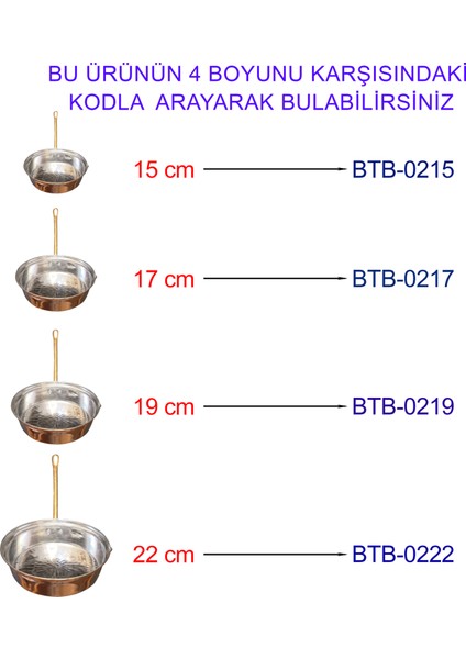 Binbir Trend 17 cm Bakır Derin Tek Kulplu Sos Tavası, Iskender Tavası BTB-0217