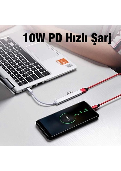 4'lü Type-C To USB C-809 Çevirici Çoğaltıcı Hub Adaptör Dönüştürücü