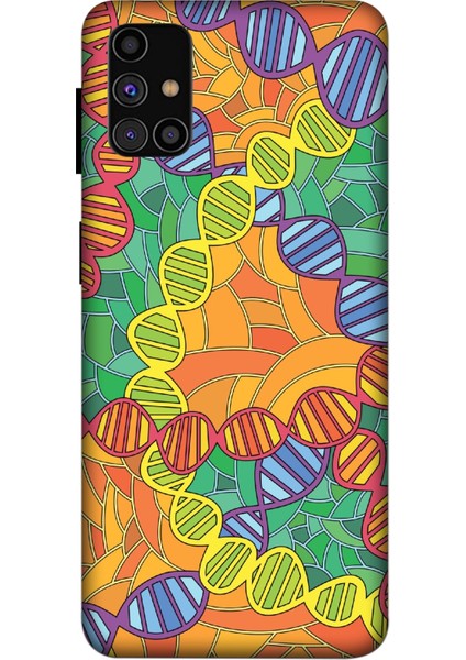 Deste Samsung Galaxy M31S Kılıf Dna Baskılı Desenli Silikon Kılıf A++-8113