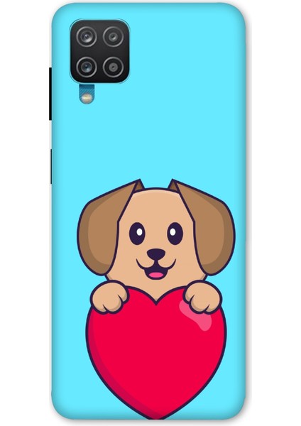 Deste Samsung Galaxy A42 Kılıf Kalp Köpek Baskılı Desenli Silikon Kılıf A++-8187