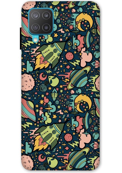 Deste Samsung Galaxy M12 Kılıf Gezegen Baskılı Desenli Silikon Kılıf A++-8083