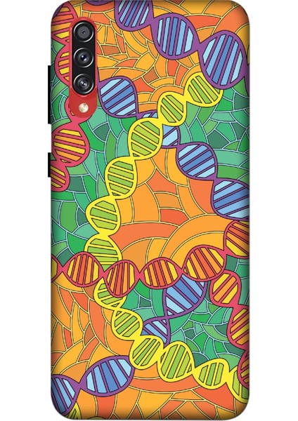 Deste Samsung Galaxy A70S Kılıf Dna Baskılı Desenli Silikon Kılıf A++-8113