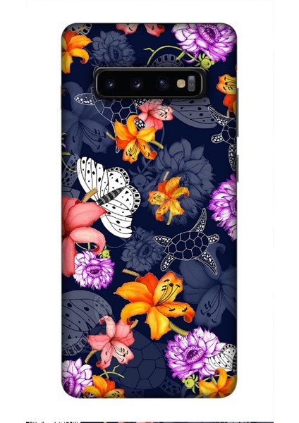 Deste Samsung Galaxy S10 Plus Kılıf Kaplumbağa Baskılı Desenli Silikon Kılıf A++-8227