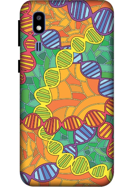 Deste Samsung Galaxy A2 Core Kılıf Dna Baskılı Desenli Silikon Kılıf A++-8113