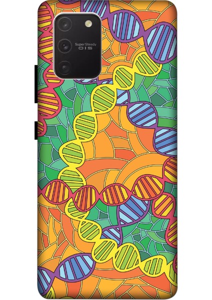Deste Samsung Galaxy A91 Kılıf Dna Baskılı Desenli Silikon Kılıf A++-8113