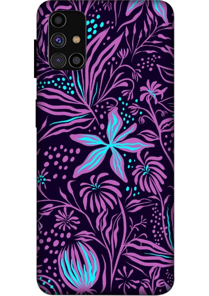 Deste Samsung Galaxy M31S Kılıf Çiçekler Baskılı Desenli Silikon Kılıf A++-8203