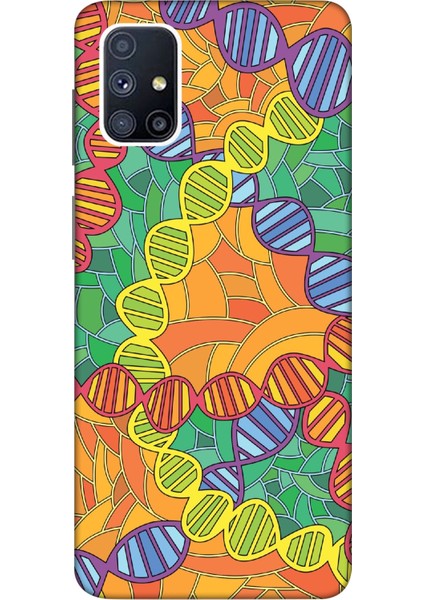 Deste Samsung Galaxy M51 Kılıf Dna Baskılı Desenli Silikon Kılıf A++-8113