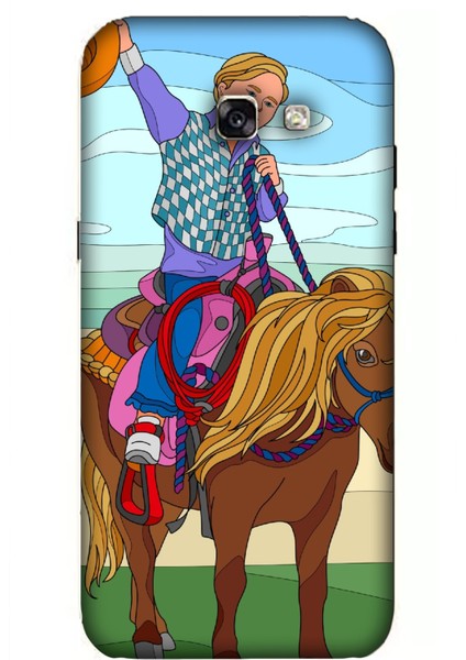 Deste Samsung Galaxy A5 2017 Kılıf Atlı Çocuk Baskılı Desenli Silikon Kılıf A++-8010