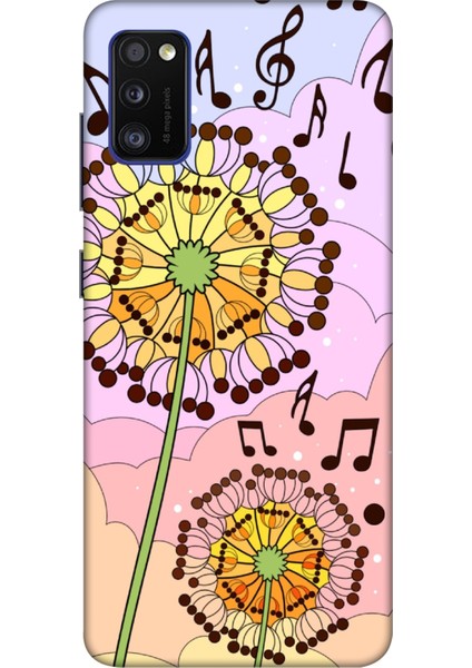Samsung Galaxy A41 Kılıf Baskılı Çiçek Müzik Desenli Zipax A++ Silikon - 8917