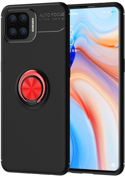 Oppo Reno A73 Kılıf Yüzüklü Manyetik Ravel Silikon
