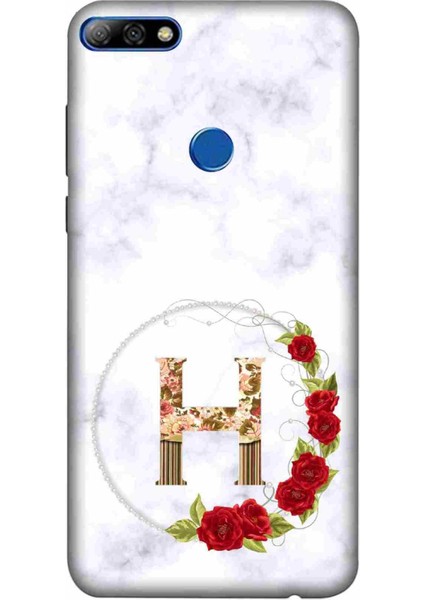 Huawei Y7 2018 Kılıf Baskılı H Harfi Desenli Zipax A++ Silikon - 2079