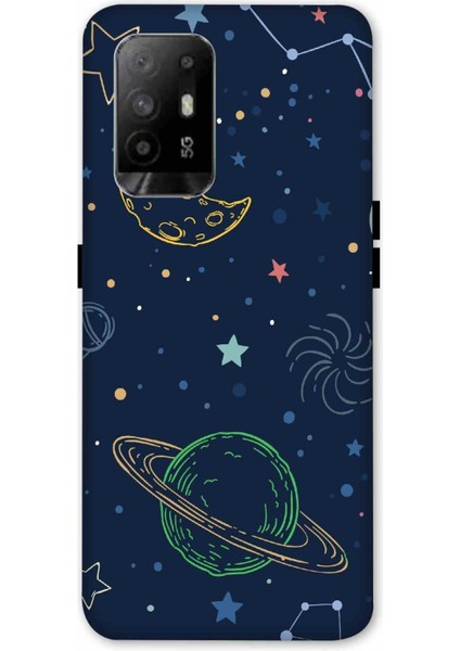 Oppo A95 Kılıf Uzay Hayatı Desenli Hd Baskılıf Silikon Kılıf - Uzayhayati