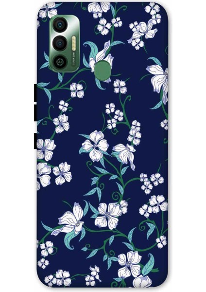 Tecno Spark 7 Kılıf Floral 105 Desenli Hd Baskılıf Silikon Kılıf - FLORAL105