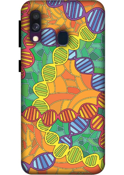 Deste Samsung Galaxy A40 Kılıf Dna Baskılı Desenli Silikon Kılıf A++-8113