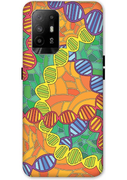 Oppo A94 Kılıf Dna Desenli Hd Baskılıf Silikon Kılıf - 8113