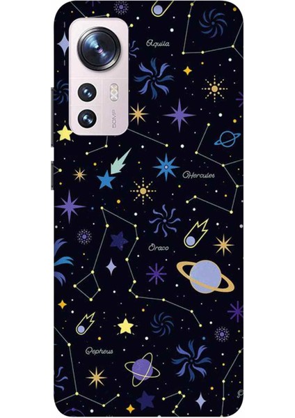 Xiaomi Mi 12 Pro Kılıf Yıldız Gezegen Desenli Hd Baskılıf Silikon Kılıf - 8185