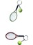 Mini Tenis Top Raket Kolye Anahtarlık Anahtar Zinciri Yeşil ve Kırmızı (Yurt Dışından) 1