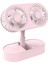Çift Kafalı Katlanır Sessiz Fan - Pembe (Yurt Dışından) 1