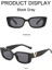 Dikdörtgen Küçük Çerçeve Güneş Gözlüğü - Siyah (Yurt Dışından) 4
